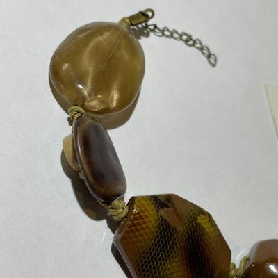Vintage Miriam Haskell (Unsigned) Hand Knotted Lucite Bracelet w/Paper Tag as Pictured.