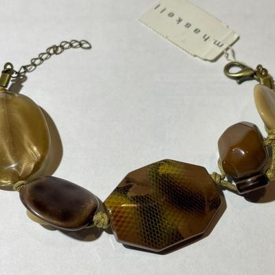 Vintage Miriam Haskell (Unsigned) Hand Knotted Lucite Bracelet w/Paper Tag as Pictured.
