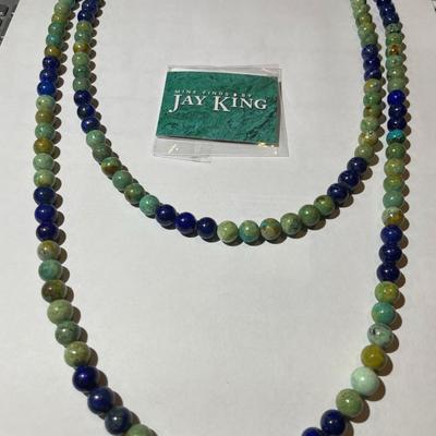 Jay King (DTR) Sterling Silver New Never Used Fashion Turquoise & Lapis Bead 48" Necklace Preowned from an Estate. (Jewelry...