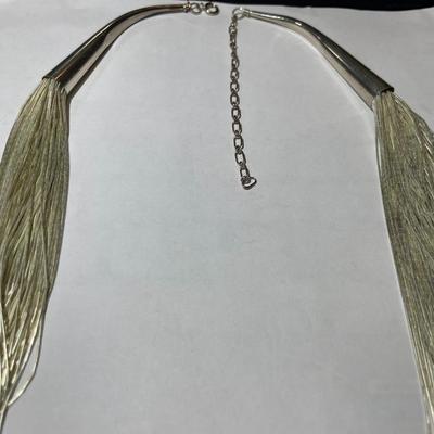 New Never Used Carolyn Pollack/Relios Liquid Sterling Silver 100-Strand Chain Adjustable Necklace 23"-26" (Jewelry #50).
