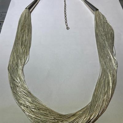 New Never Used Carolyn Pollack/Relios Liquid Sterling Silver 100-Strand Chain Adjustable Necklace 23"-26" (Jewelry #50).