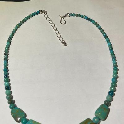 Jay King (DTR) Sterling Silver New Never Used Fashion Turquoise Pendant/Beads 18"-20" Adjustable Necklace Preowned from an...