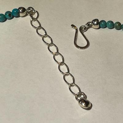 Jay King (DTR) Sterling Silver New Never Used Fashion Turquoise Pendant/Beads 18"-20" Adjustable Necklace Preowned from an...