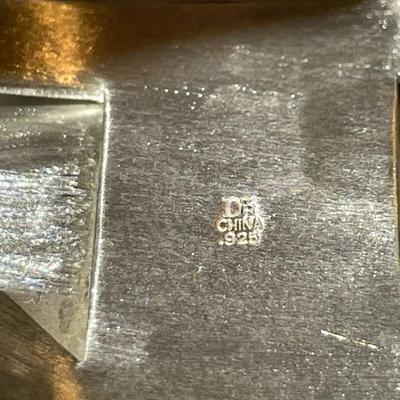 Jay King (DTR) Sterling Silver New Never Used Fashion Amber Color Cuff Bracelet Size for a 7" Wrist Preowned from an Estate....