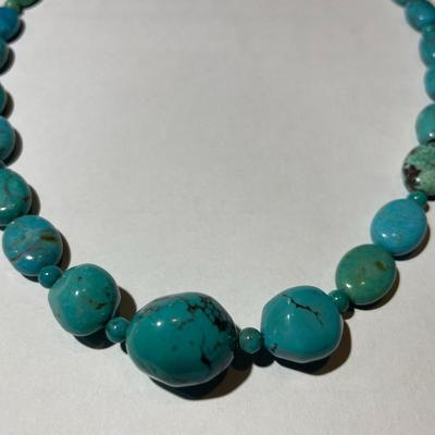 Jay King (DTR) Sterling Silver New Never Used Fashion Turquoise Beads 18"-20" Adjustable Necklace Preowned from an Estate....