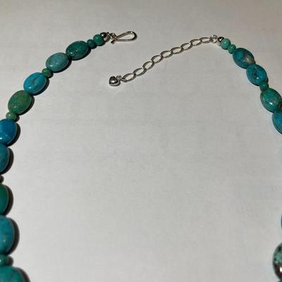 Jay King (DTR) Sterling Silver New Never Used Fashion Turquoise Beads 18"-20" Adjustable Necklace Preowned from an Estate....