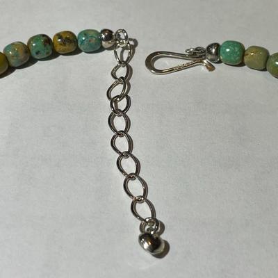 Jay King (DTR) Sterling Silver New Never Used Fashion Turquoise Beads 18"-20" Adjustable Necklace Preowned from an Estate....
