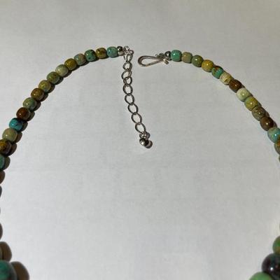 Jay King (DTR) Sterling Silver New Never Used Fashion Turquoise Beads 18"-20" Adjustable Necklace Preowned from an Estate....