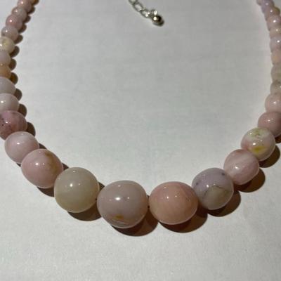 Jay King (DTR) Sterling Silver New Never Used Fashion Pink Coral Beads 18"-20" Adjustable Necklace Preowned from an Estate....