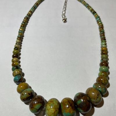 Jay King (DTR) Sterling Silver New Never Used Fashion Turquoise Beads 18"-20" Adjustable Necklace Preowned from an Estate....