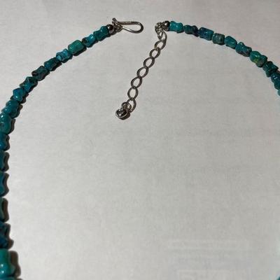 Jay King (DTR) Sterling Silver New Never Used Fashion Turquoise Beads 18"-20" Adjustable Necklace Preowned from an Estate....