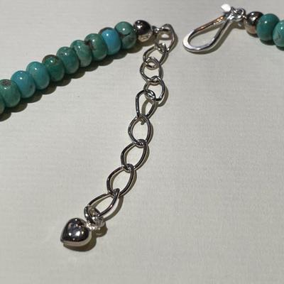 Jay King (DTR) Sterling Silver New Never Used Fashion Turquoise Pendant & Bead Necklace 18-20" Adjustable Preowned from an...