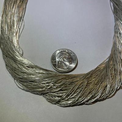 New Never Used Carolyn Pollack/Relios Liquid Sterling Silver 100-Strand Chain Adjustable Necklace 23"-26" (Jewelry #10).
