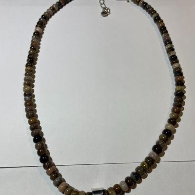 Jay King (DTR) Sterling Silver New Never Used Beaded 18"-20" Adjustable Necklace w/Pendant Preowned from an Estate. (Jewelry...