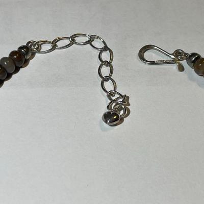 Jay King (DTR) Sterling Silver New Never Used Beaded 18"-20" Adjustable Necklace w/Pendant Preowned from an Estate. (Jewelry...