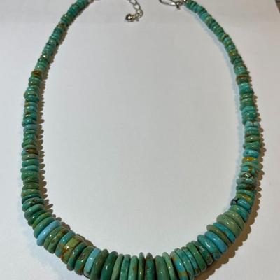 Jay King (DTR) Sterling Silver New Never Used Southwest Style Turquoise Bead 16"-18" Adjustable Necklace Preowned from an...
