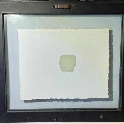Vintage/Antique 2-Sided Glass Frame 9" x 10.5" French Merlot Label Litho in Good Preowned Condition.