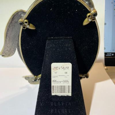 Austrian Swarovski Crystal & Enameled 5.5" x 6.5" Bird Picture Frame by Olivia Riegel Sold by Lord & Taylor in VG...