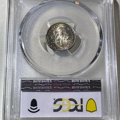 PCGS CERTIFIED 1946-D MS66 SUPERB TONED ROOSEVELT SILVER DIME AS PICTURED.