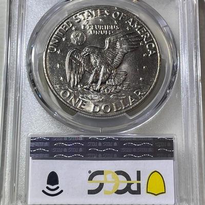 PCGS CERTIFIED 1973-P MS65 GRADED EISENHOWER DOLLAR AS PICTURED.