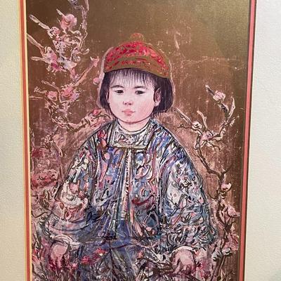 Vintage Takashi Exclusive Edition Prints Edition 85/2000 by Edna Hibel Frame Size 14" x 19" in Good Preowned Condition.