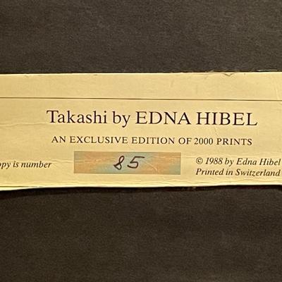 Vintage Takashi Exclusive Edition Prints Edition 85/2000 by Edna Hibel Frame Size 14" x 19" in Good Preowned Condition.