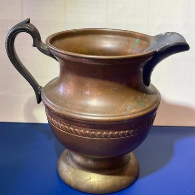 Antique Copper Un-plated Cromwell Creamer Pitcher from Mid 1850-1912 Era in Good Condition as Pictured.