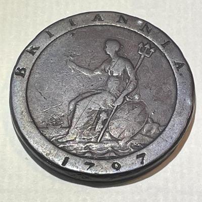 Great Britain 1797 Penny Coin George III Penny/Cartwheel Coin #3 as Pictured.