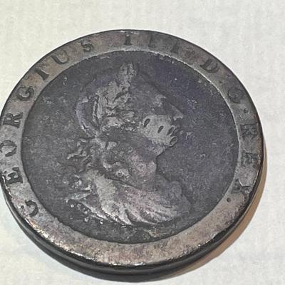 Great Britain 1797 Penny Coin George III Penny/Cartwheel Coin #1 as Pictured.
