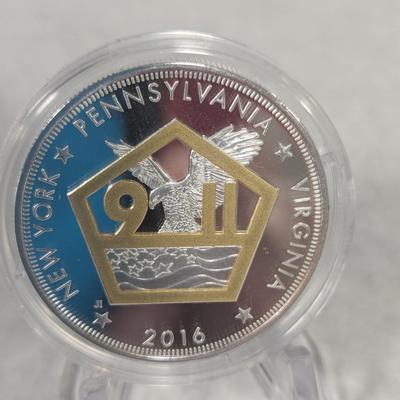 2016 Remember 9/11 (.900) Silver Proof Coin Police NY / PA / VA