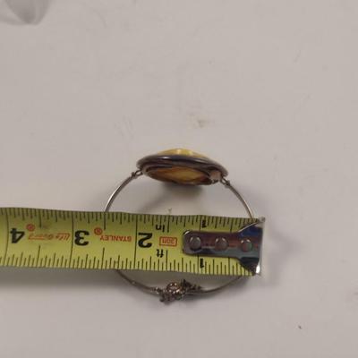 Sterling Silver and Stone Bracelet- Total Weight Approx 24.3 Grams (#57)