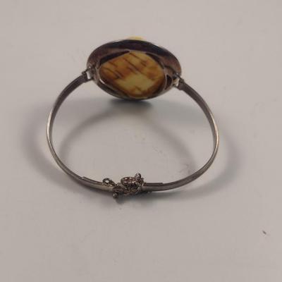 Sterling Silver and Stone Bracelet- Total Weight Approx 24.3 Grams (#57)