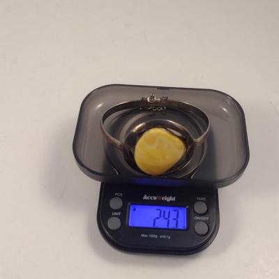 Sterling Silver and Stone Bracelet- Total Weight Approx 24.3 Grams (#57)