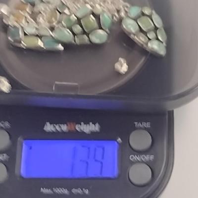 Sterling Silver and Stone Necklace and Earring Set- Approx Total Weight 13.9 Grams (#58)