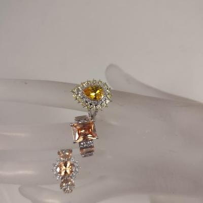 Three Sterling Silver and Stone Rings- Approx Total Weight 16.7 Grams (#60)