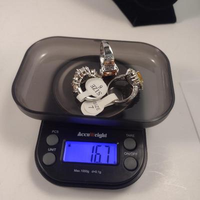 Three Sterling Silver and Stone Rings- Approx Total Weight 16.7 Grams (#60)