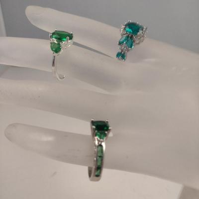 Three Sterling Silver and Stone Rings- Approx Total Weight 10.6 Grams (#61)