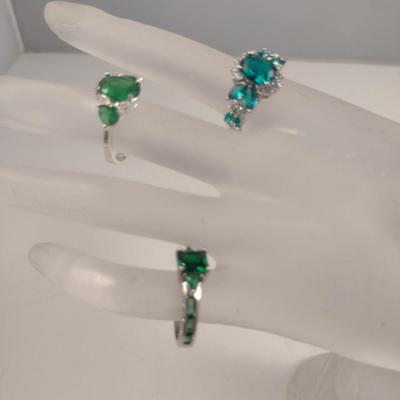 Three Sterling Silver and Stone Rings- Approx Total Weight 10.6 Grams (#61)