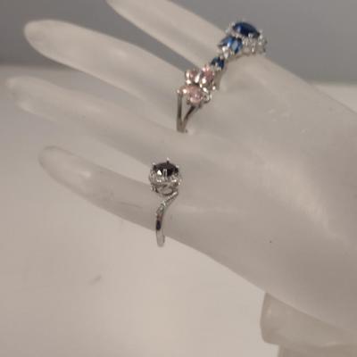 Three Sterling Silver and Stone Rings- Approx Total Weight 10.3 Grams (#63)