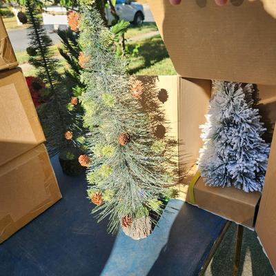 Lot of 9 Christmas Decor Plants and Trees