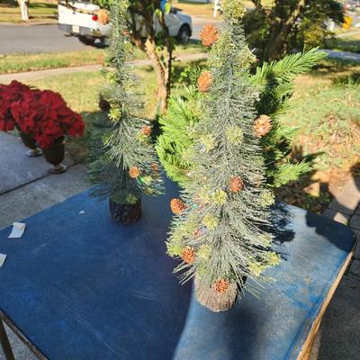 Lot of 9 Christmas Decor Plants and Trees