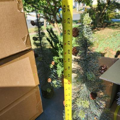 Lot of 9 Christmas Decor Plants and Trees