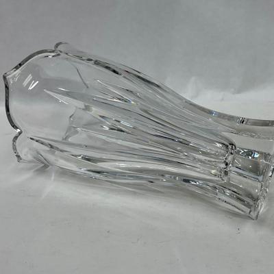 Leaf-Shaped Clear Glass Vase