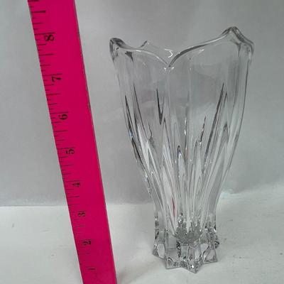 Leaf-Shaped Clear Glass Vase