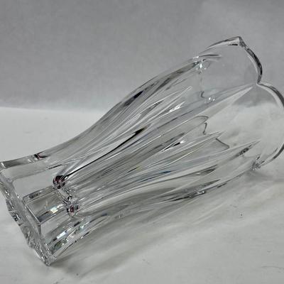 Leaf-Shaped Clear Glass Vase
