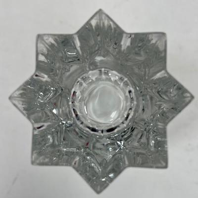 Leaf-Shaped Clear Glass Vase