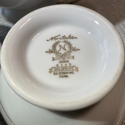 Vintage 3-Piece Noritake Goldmere Pattern Tea Pot, Sugar, & Creamer in Pristine Preowned Condition. (Teapot is 10" x 5.5",...