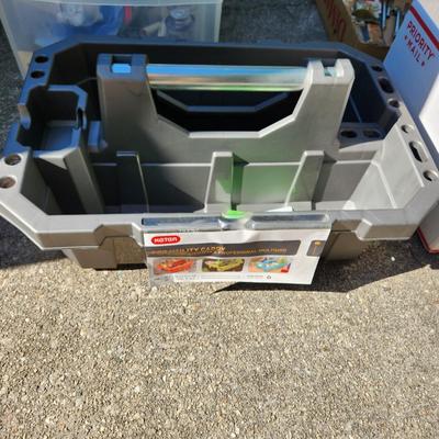 Large Tools Household Hardware Lot, Organizers, Tool Totes, Plumbing , Tire Gauges