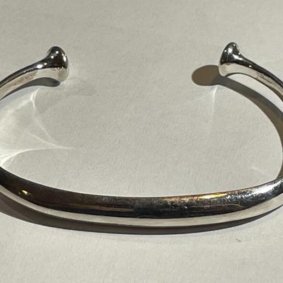 Vintage Scarce Ralph Lauren Solid Sterling Silver Cuff Bracelet in VG Preowned Condition. Standard Size for a 7" Wrist.