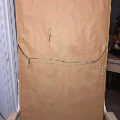 Vintage Asian Silk Tapestry Custom Frame Size 17-1/2in x 31in Preowned from an Estate. No Reserve Bid & No Buyers Premium.